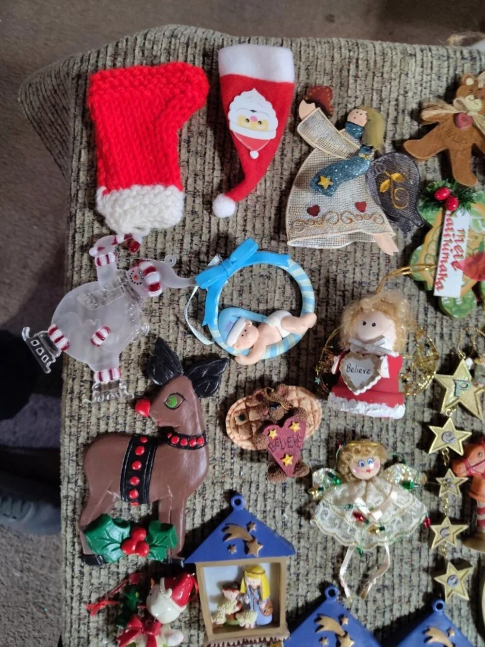 Large Lot Vintage Christmas Tree Ornaments Mixed 70s 80s 90s